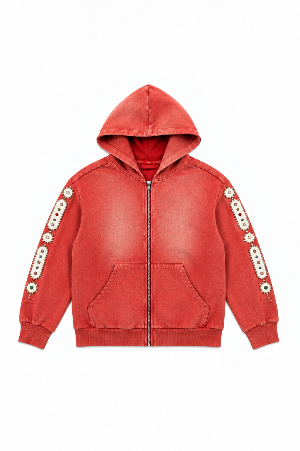 STUDDED RUBY ZIPPER